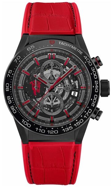 Replica Tag Heuer CALIBER HEUER 01 CAR2A1J.FC6416 AUTOMATIC CHRONOGRAPH SKELETON 45MM MANCHESTER UNITED watch